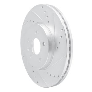 Buick Encore Brake Rotor (1) - Front Right - R1 Concepts - Drilled & Slotted - Silver - `13-`22